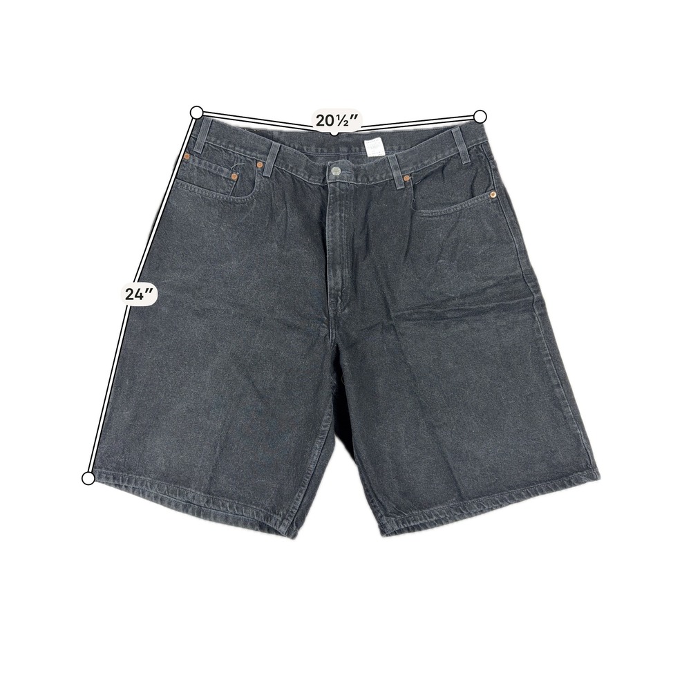 Levi's 560 Loose Fit‎ Denim Shorts Black Cotton Baggy Jean Shorts W42 Mens 41x12